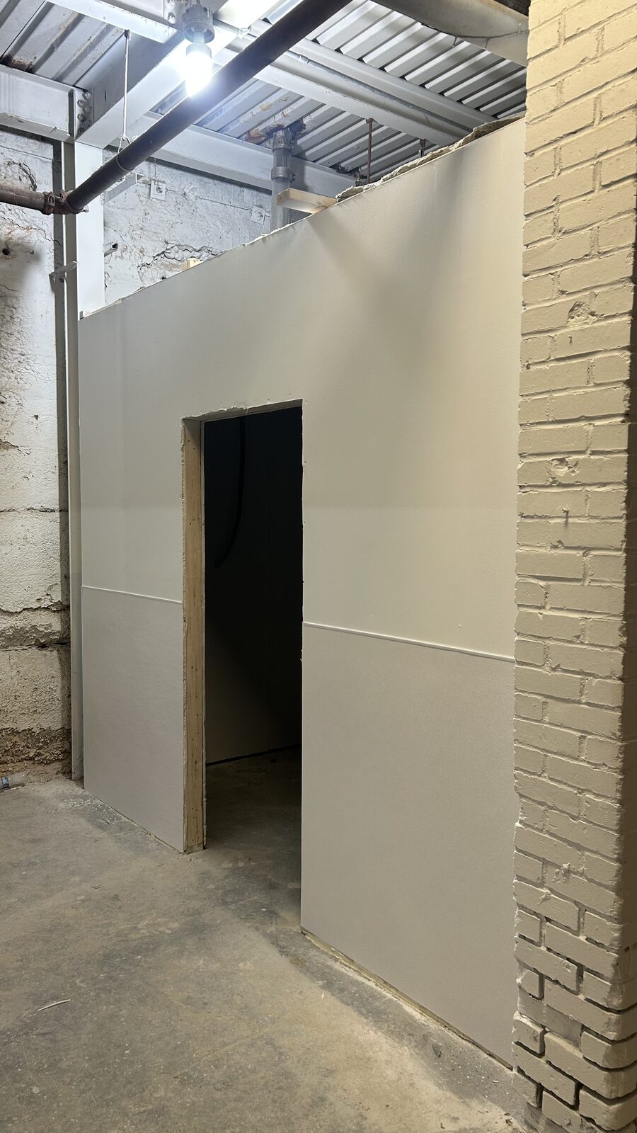 FRP walls in a commercial basement